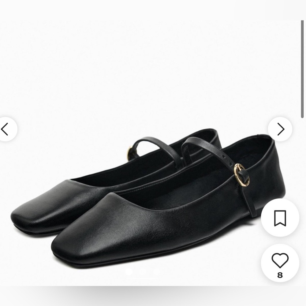 Zara leather ballet flats